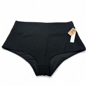 PINK Victoria's Secret Black High-Waist Swim Bottoms